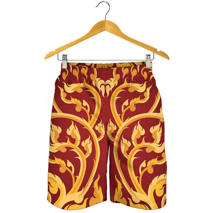 Thai Winding Vines Pattern Print Men's Shorts