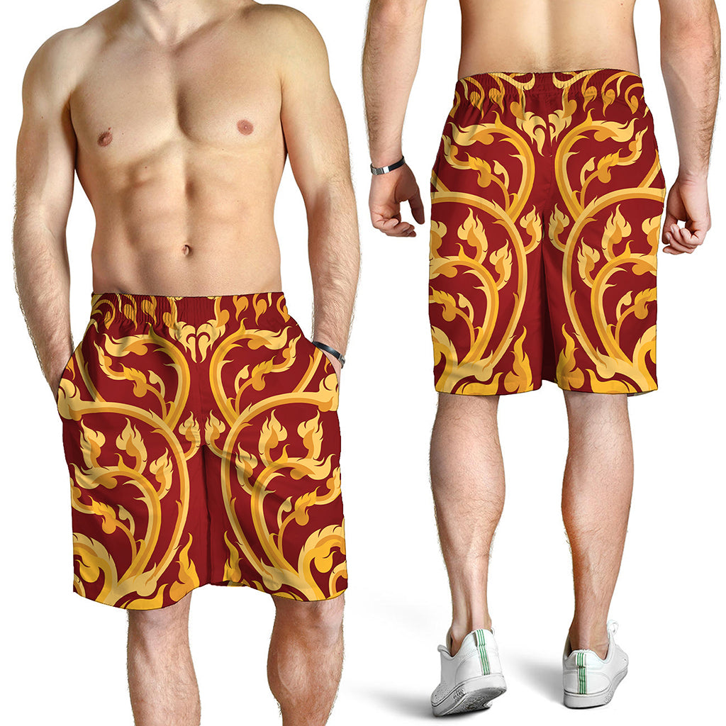 Thai Winding Vines Pattern Print Men's Shorts