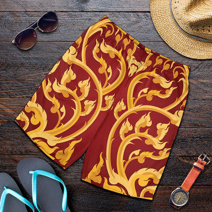 Thai Winding Vines Pattern Print Men's Shorts