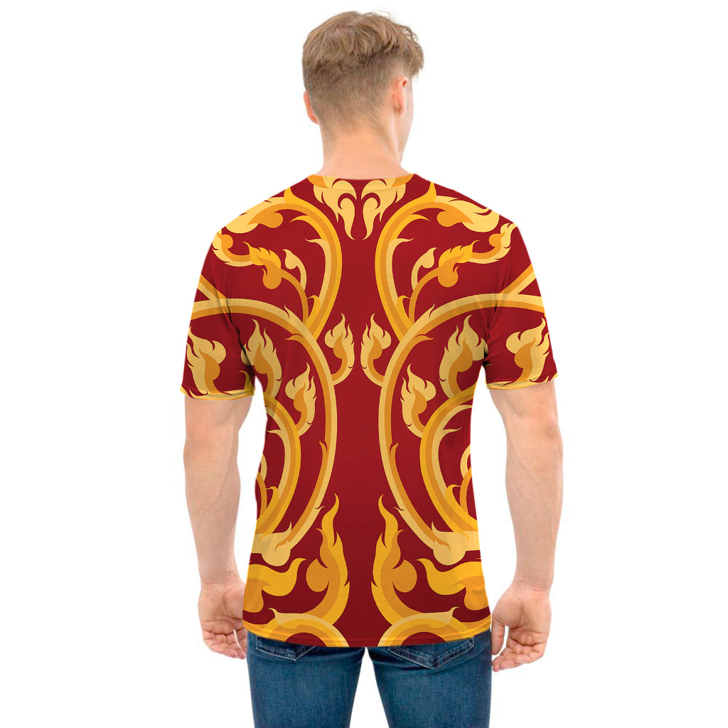 Thai Winding Vines Pattern Print Men's T-Shirt