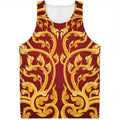 Thai Winding Vines Pattern Print Men's Tank Top