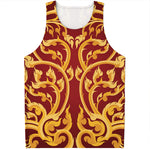 Thai Winding Vines Pattern Print Men's Tank Top