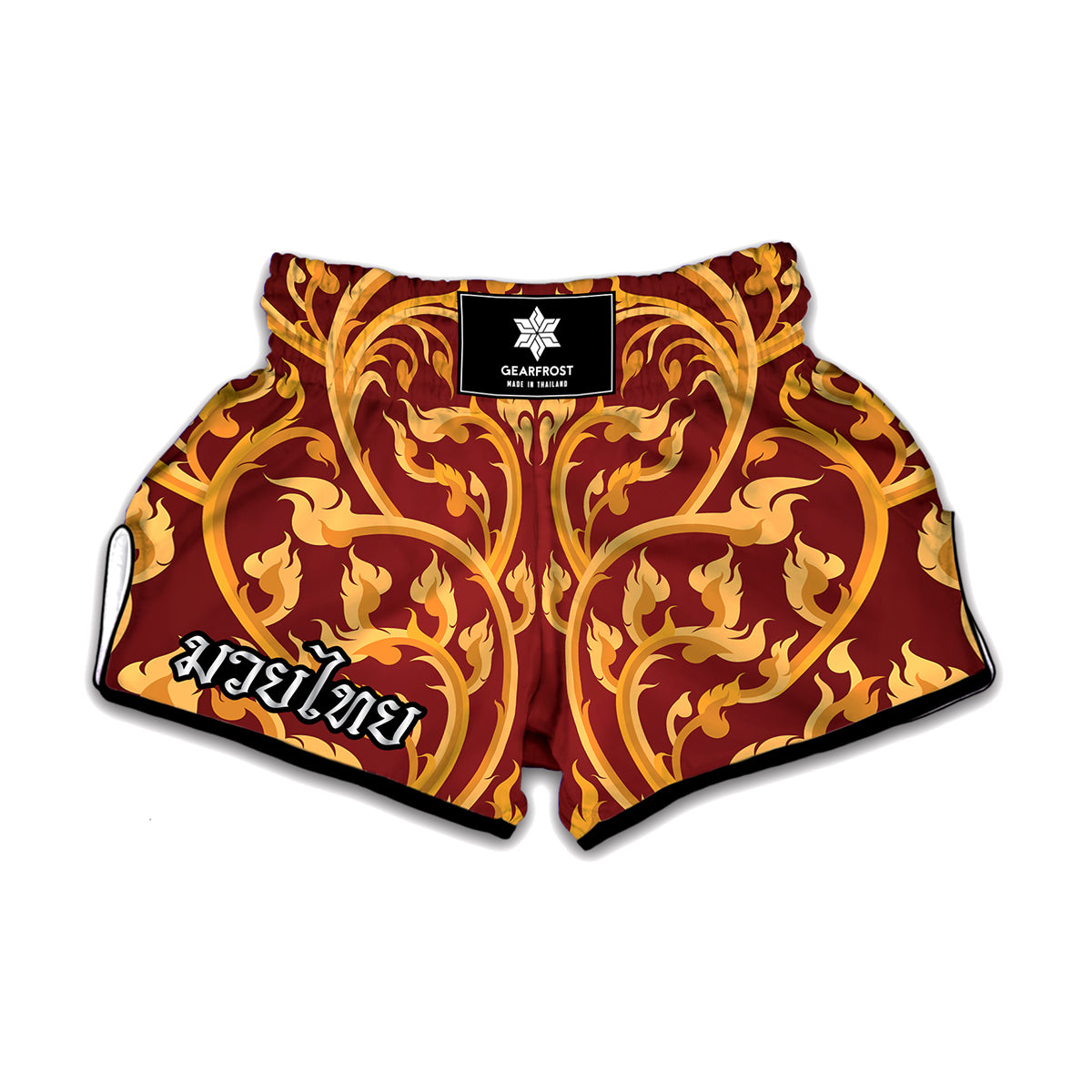 Thai Winding Vines Pattern Print Muay Thai Boxing Shorts