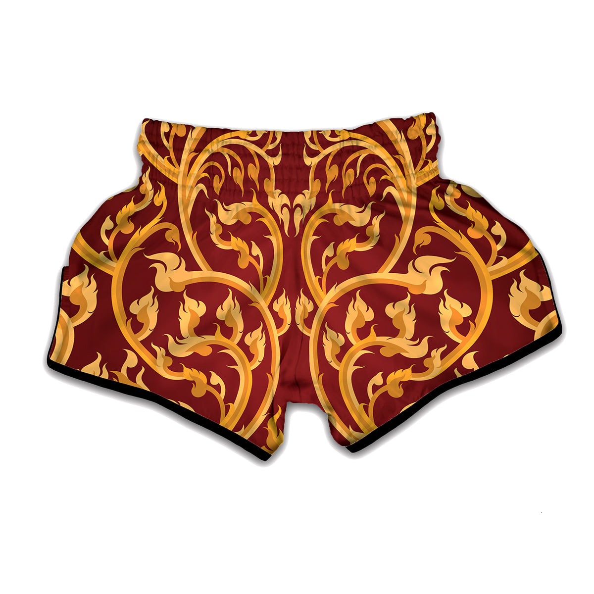 Thai Winding Vines Pattern Print Muay Thai Boxing Shorts