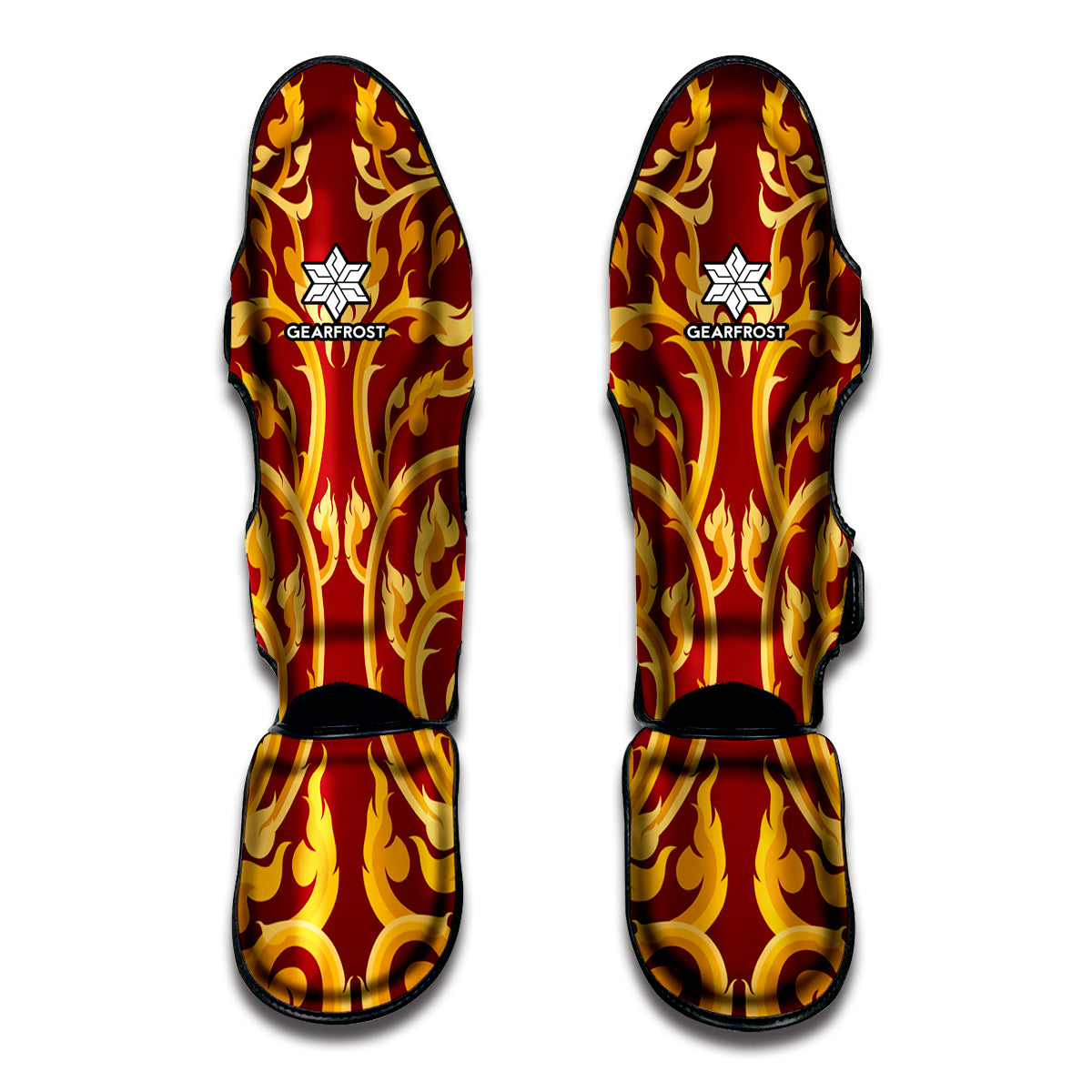 Thai Winding Vines Pattern Print Muay Thai Shin Guard