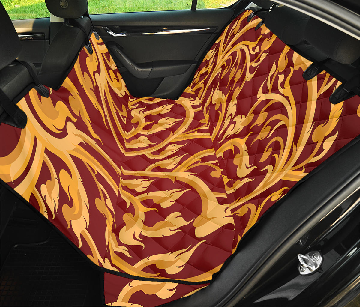 Thai Winding Vines Pattern Print Pet Car Back Seat Cover