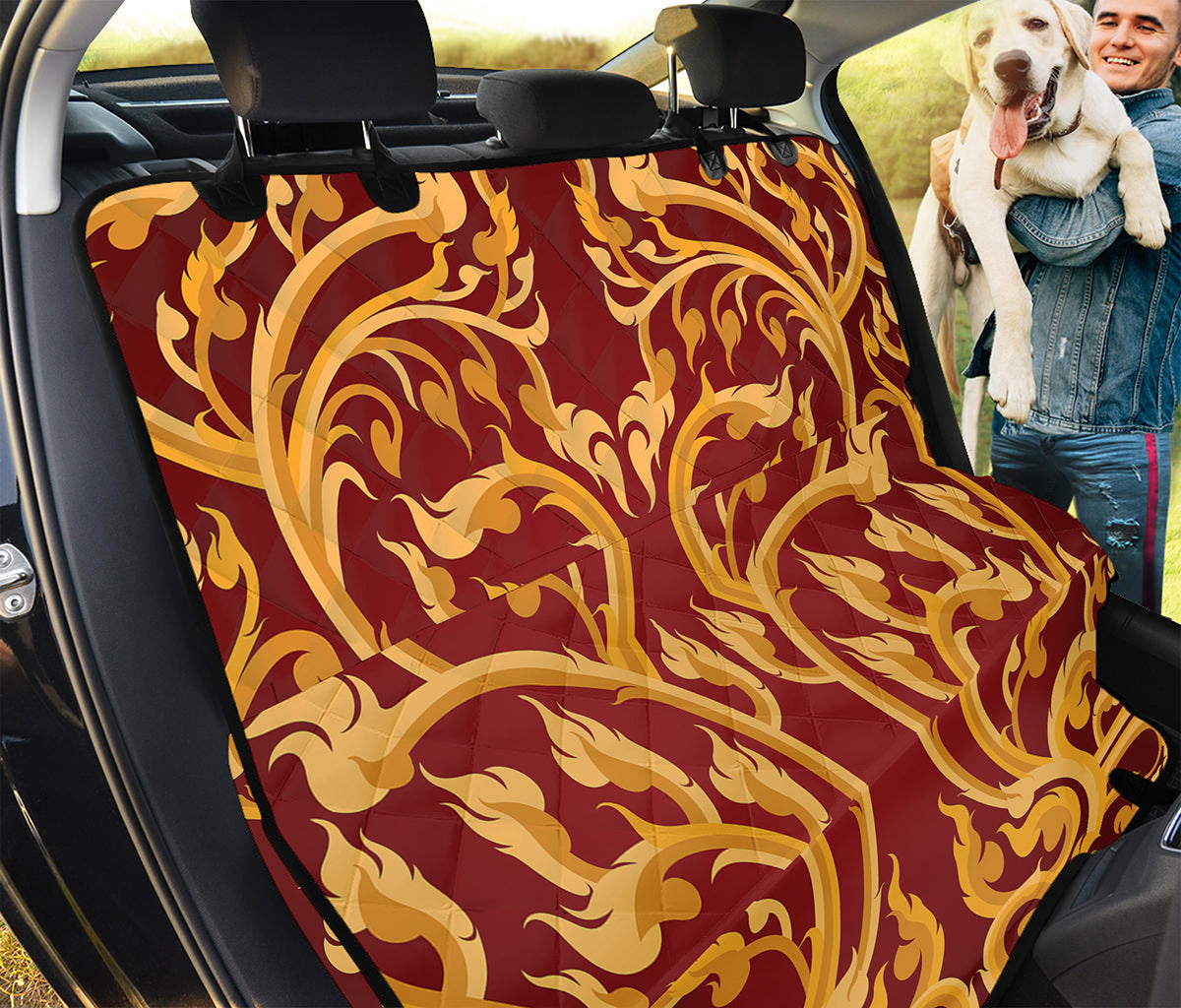 Thai Winding Vines Pattern Print Pet Car Back Seat Cover