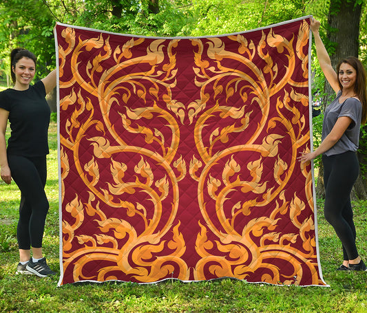 Thai Winding Vines Pattern Print Quilt