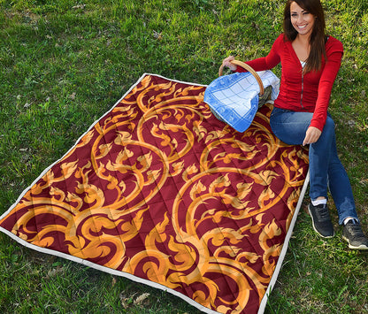 Thai Winding Vines Pattern Print Quilt