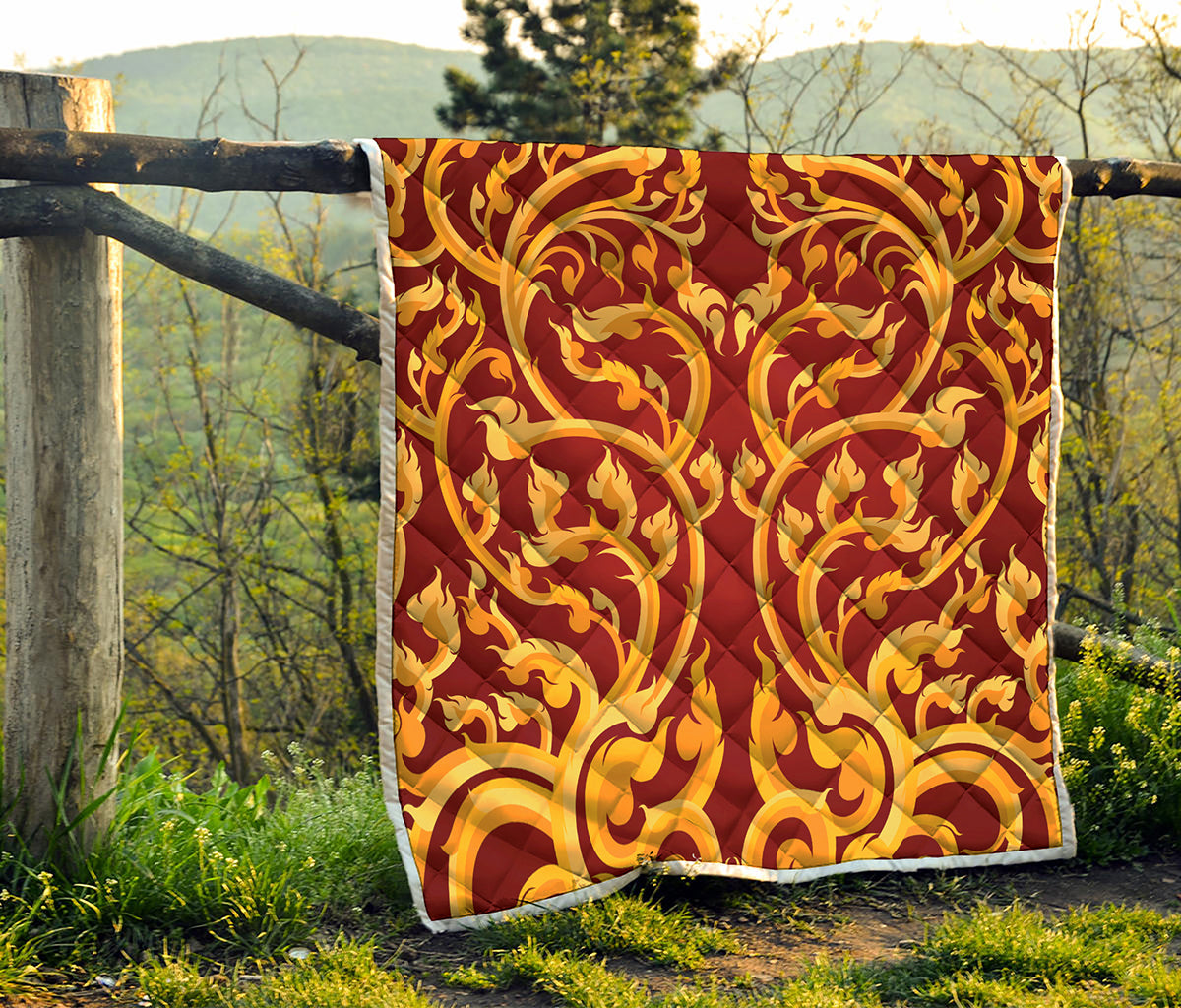 Thai Winding Vines Pattern Print Quilt
