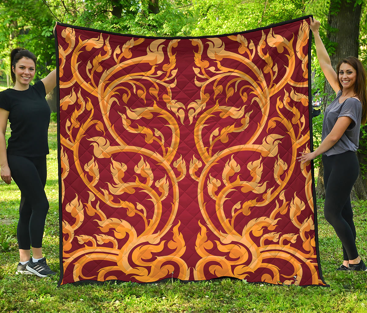 Thai Winding Vines Pattern Print Quilt