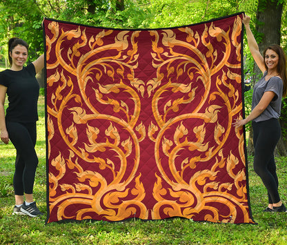 Thai Winding Vines Pattern Print Quilt