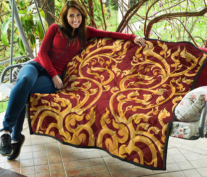 Thai Winding Vines Pattern Print Quilt