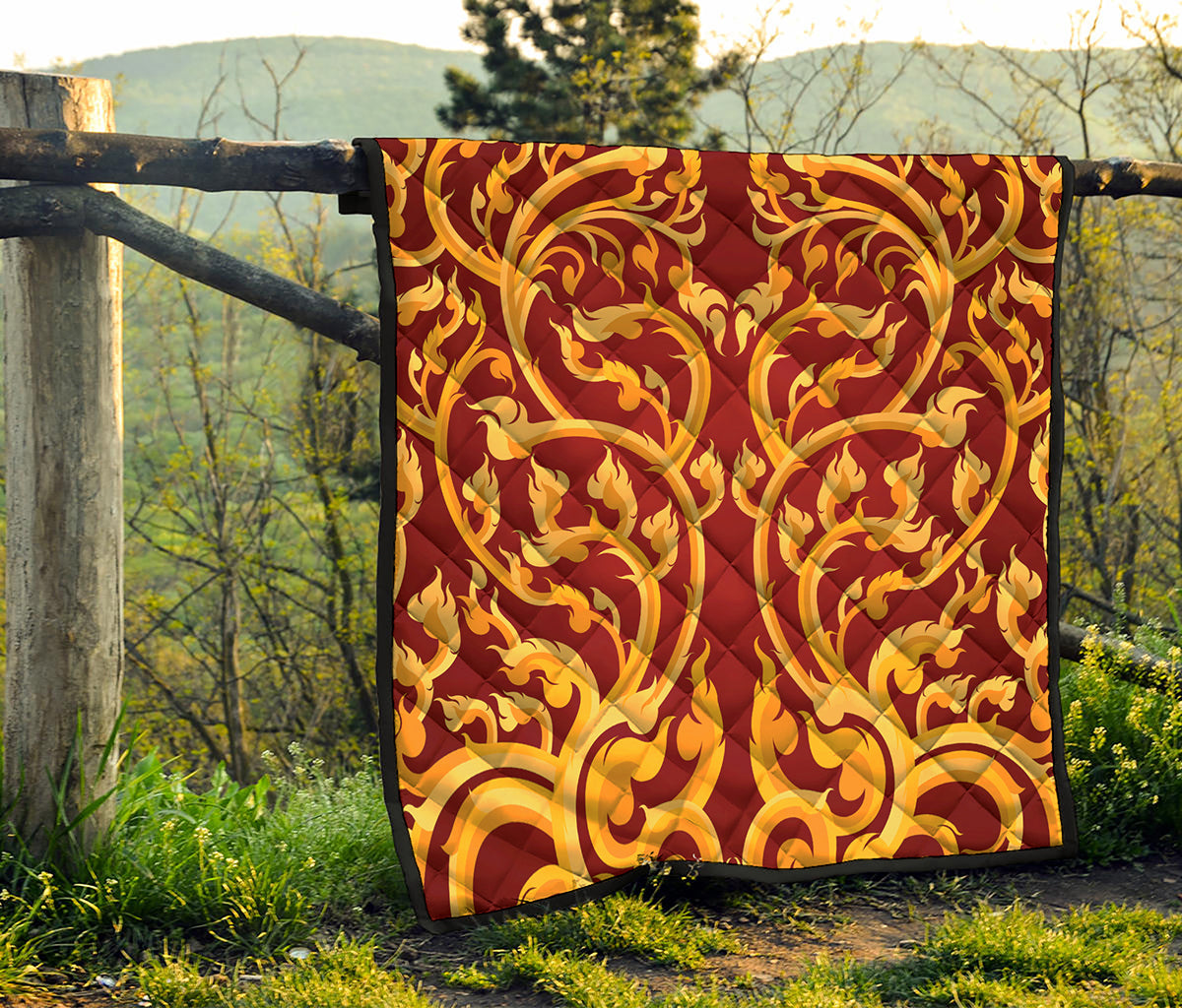 Thai Winding Vines Pattern Print Quilt
