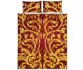 Thai Winding Vines Pattern Print Quilt Bed Set