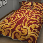 Thai Winding Vines Pattern Print Quilt Bed Set