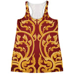 Thai Winding Vines Pattern Print Women's Racerback Tank Top