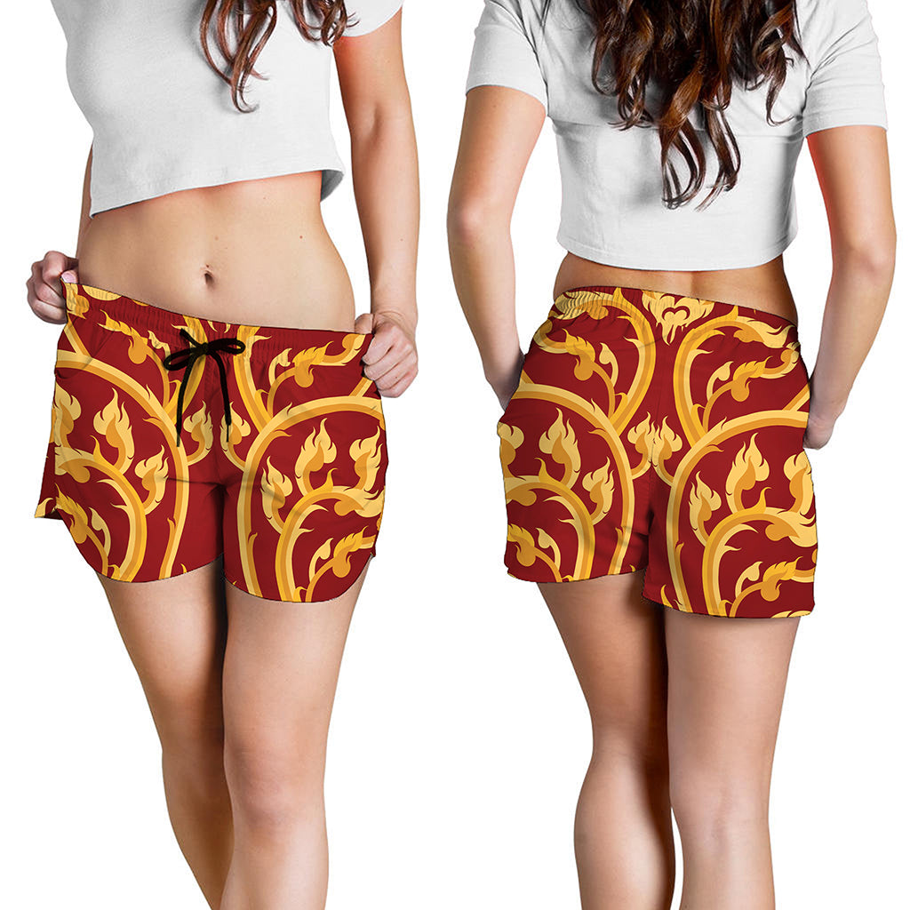 Thai Winding Vines Pattern Print Women's Shorts