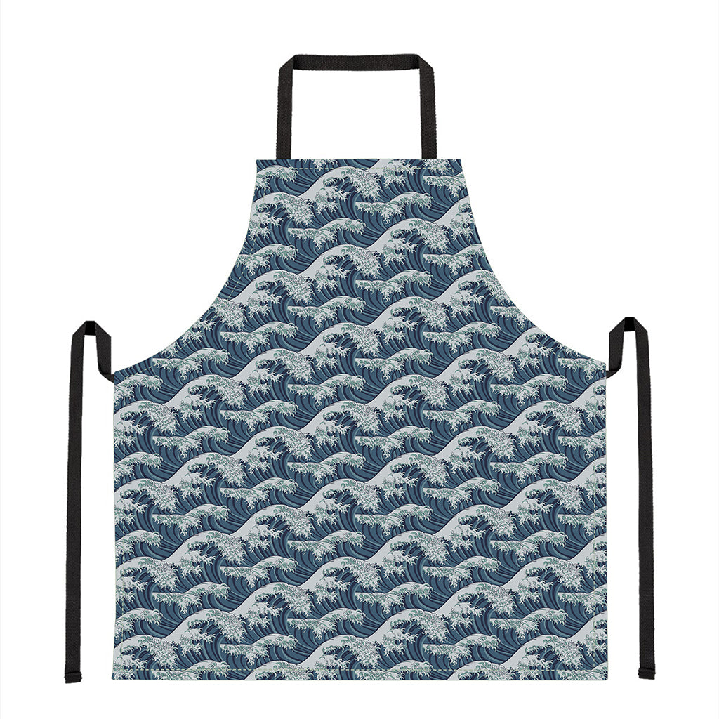 The Great Kanagawa Wave Pattern Print Apron