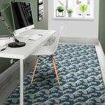 The Great Kanagawa Wave Pattern Print Area Rug