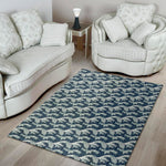 The Great Kanagawa Wave Pattern Print Area Rug