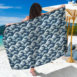 The Great Kanagawa Wave Pattern Print Beach Sarong Wrap