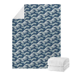 The Great Kanagawa Wave Pattern Print Blanket