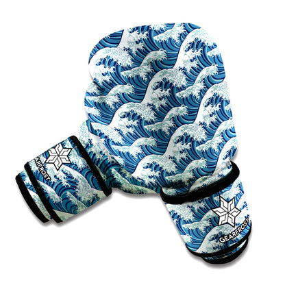 The Great Kanagawa Wave Pattern Print Boxing Gloves