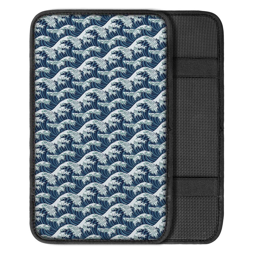 The Great Kanagawa Wave Pattern Print Car Center Console Cover