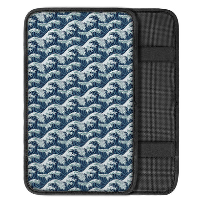 The Great Kanagawa Wave Pattern Print Car Center Console Cover