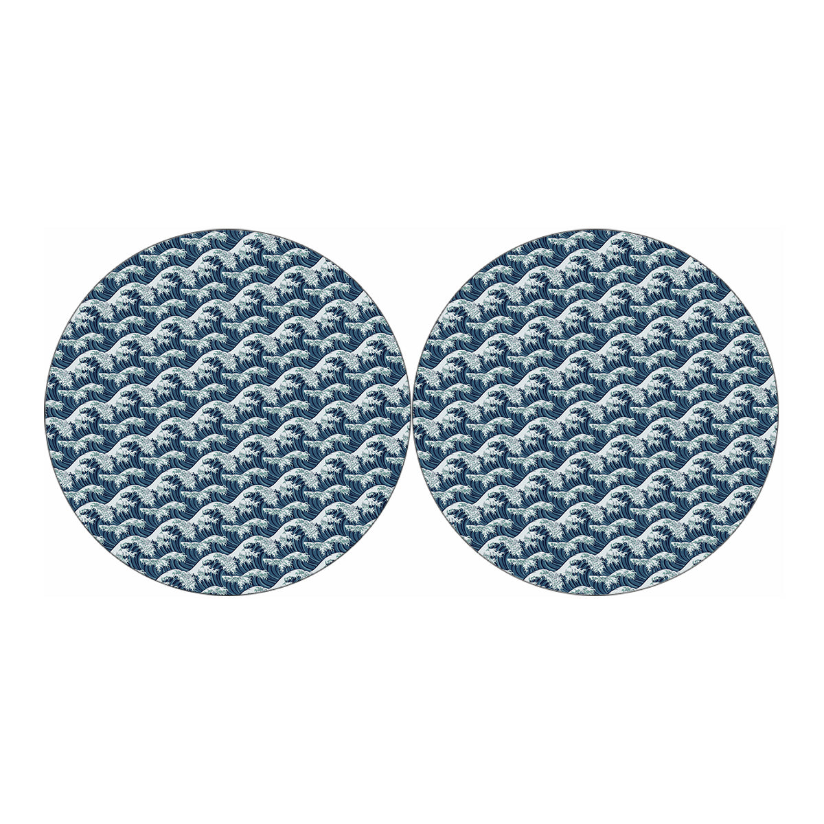 The Great Kanagawa Wave Pattern Print Car Coasters
