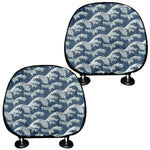 The Great Kanagawa Wave Pattern Print Car Headrest Covers