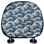 The Great Kanagawa Wave Pattern Print Car Headrest Covers