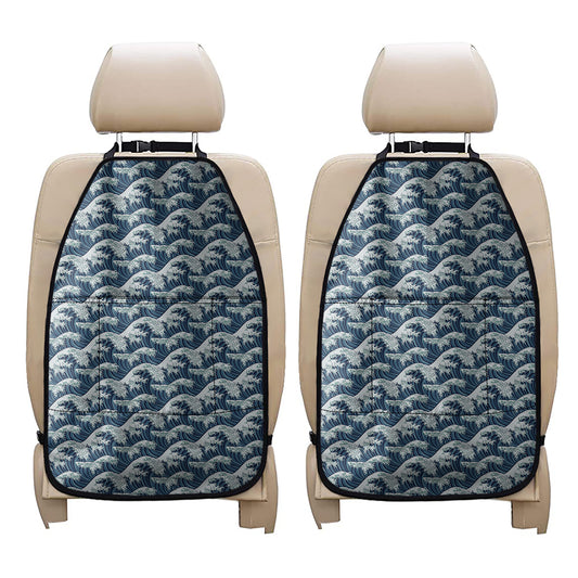 The Great Kanagawa Wave Pattern Print Car Seat Organizers