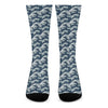 The Great Kanagawa Wave Pattern Print Crew Socks