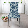 The Great Kanagawa Wave Pattern Print Dining Chair Slipcover