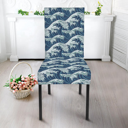 The Great Kanagawa Wave Pattern Print Dining Chair Slipcover