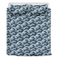 The Great Kanagawa Wave Pattern Print Duvet Cover Bedding Set