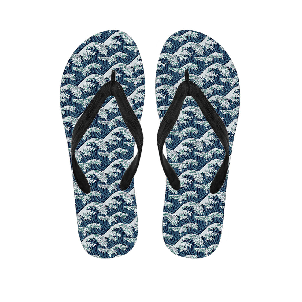 The Great Kanagawa Wave Pattern Print Flip Flops