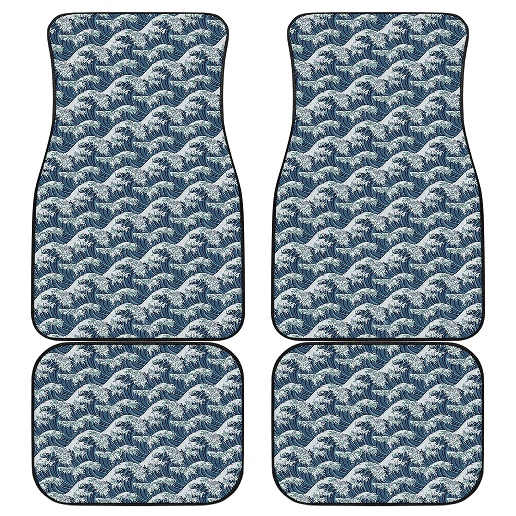 The Great Kanagawa Wave Pattern Print Front and Back Car Floor Mats