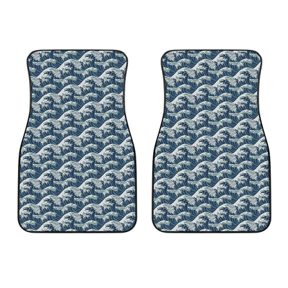 The Great Kanagawa Wave Pattern Print Front Car Floor Mats