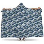 The Great Kanagawa Wave Pattern Print Hooded Blanket
