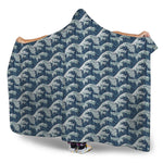 The Great Kanagawa Wave Pattern Print Hooded Blanket