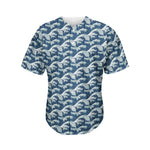 The Great Kanagawa Wave Pattern Print Men's Baseball Jersey