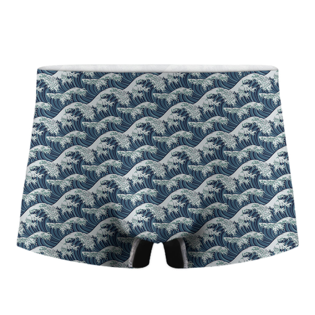 The Great Kanagawa Wave Pattern Print Men's Boxer Briefs