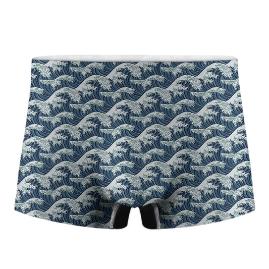 The Great Kanagawa Wave Pattern Print Men's Boxer Briefs