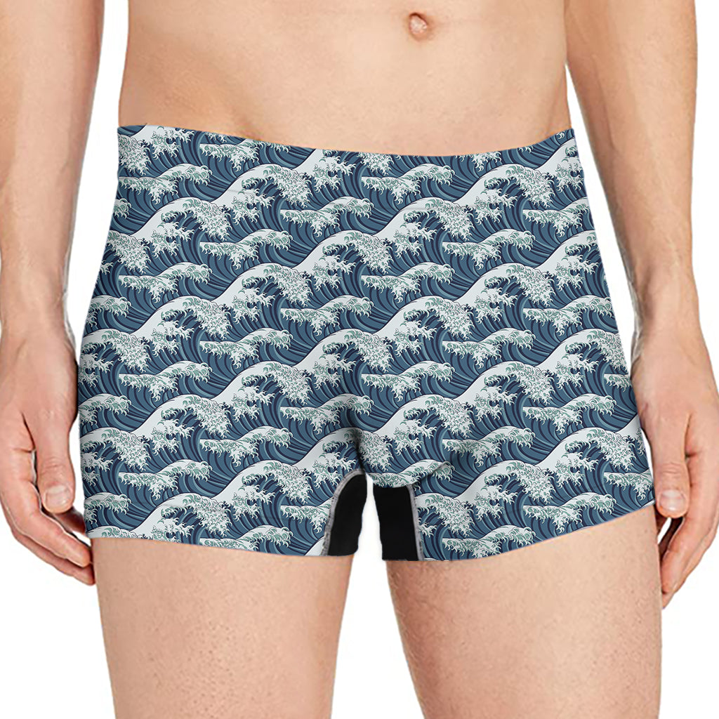 The Great Kanagawa Wave Pattern Print Men's Boxer Briefs