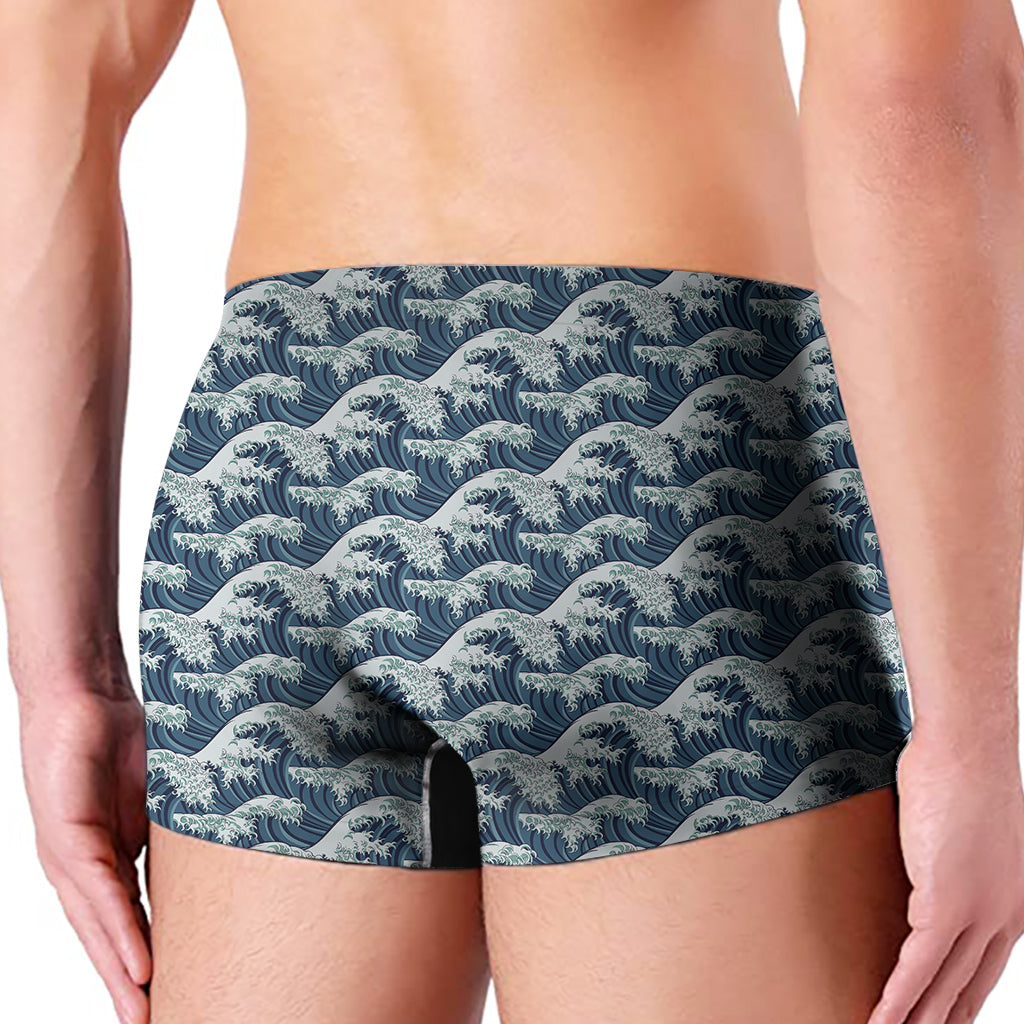 The Great Kanagawa Wave Pattern Print Men's Boxer Briefs