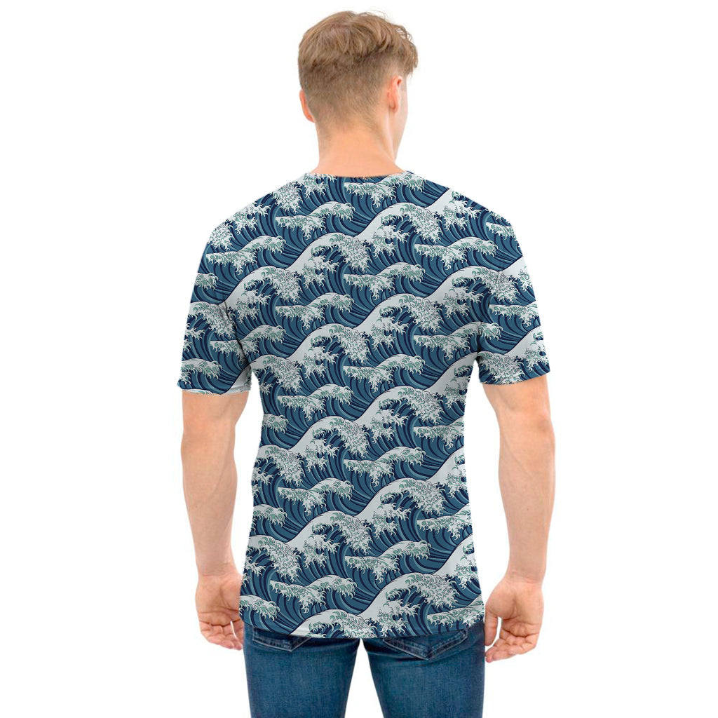 The Great Kanagawa Wave Pattern Print Men's T-Shirt