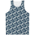 The Great Kanagawa Wave Pattern Print Men's Tank Top